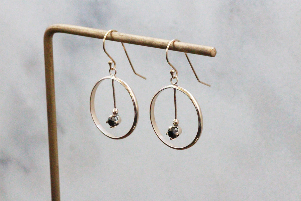 Diamond Circle/Eternity Earrings - Made from solid 14k gold