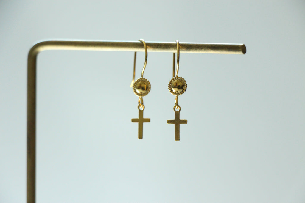 Thin Cross Earrings