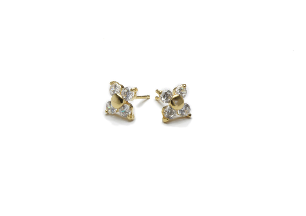CZ gold plated earring studs